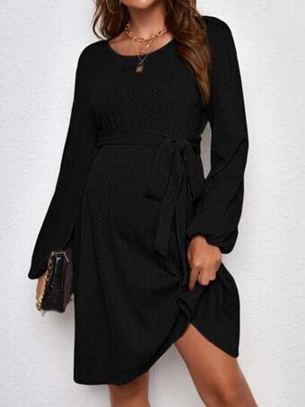 SheIn Shein maternity lantern sleeve belted dress offer