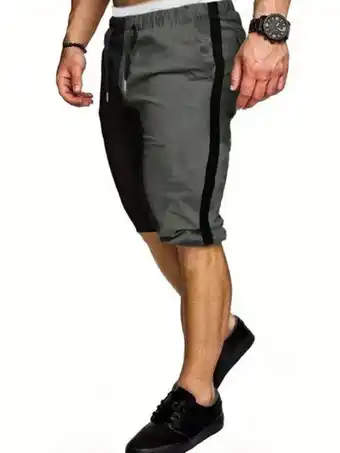 SheIn Manfinity homme men contrast side seam drawstring waist shorts offer