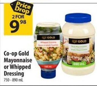 Co-op Co-op Gold Mayonnaise or Whipped Dressing 750-890 ml offer