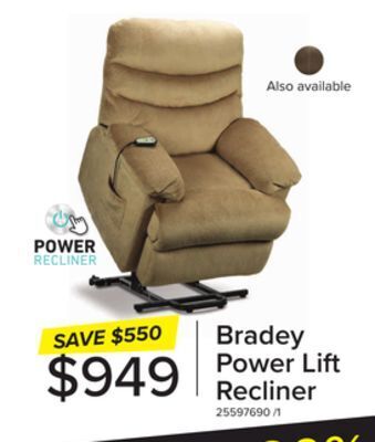 Leon's Bradey power lift recliner - camel offer
