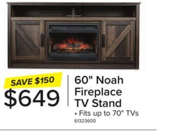 Leon's Noah fireplace tv stand - aged oak offer