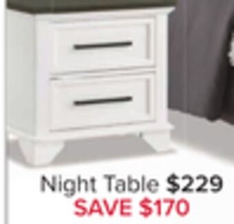 Leon's Abigail night table - white and grey offer