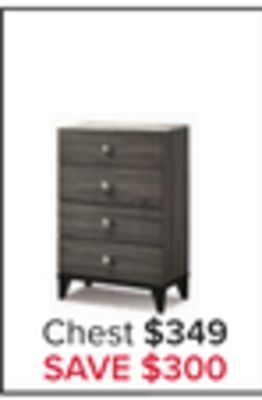 Leon's Amber 4 drawer chest - grey, black offer