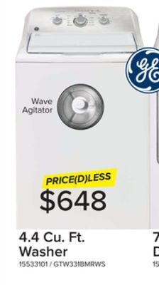 Leon's Ge white top-load washer (4.4 cu. ft.) - gtw331bmrws offer
