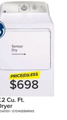 Leon's Ge 7.2 cu. ft. dryer offer