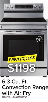 Leon's Samsung stainless steel freestanding electric true convection range with air fry and wi-fi (6.3 cu.ft) - ne63a6711ss/ac offer