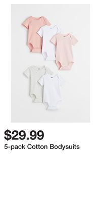 H&M 5-pack cotton bodysuits offer