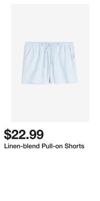 H&M Linen-blend pull-on shorts offer