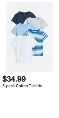 H&M 5-pack cotton t-shirts offer