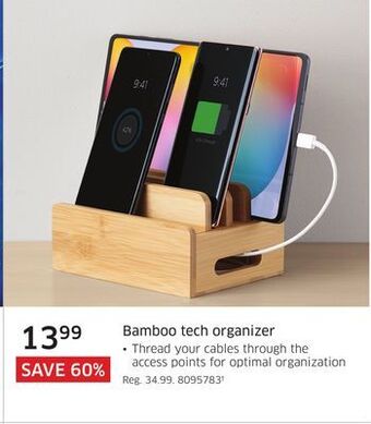The Source Bamboo tech organizer offer