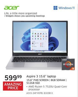 Acer aspire 3 15.6 laptop