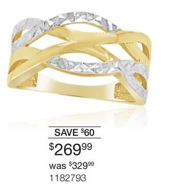 Charm Diamond 10k yellow and white gold celtic diamond cut ring offer