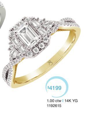 Charm Diamond My diamond story 14k yellow gold 1.00ctw emerald cut diamond bridal ring offer