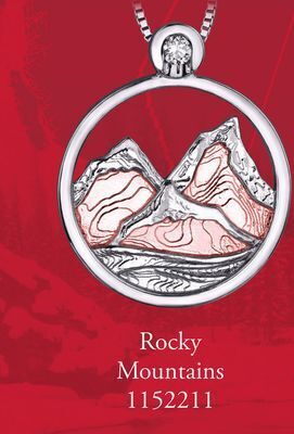 Charm Diamond Sterling silver 10k rose gold 0.03ct rocky mountains canada pendant offer