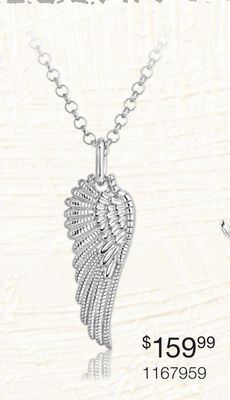 Charm Diamond Sterling silver 22 wing pendant offer