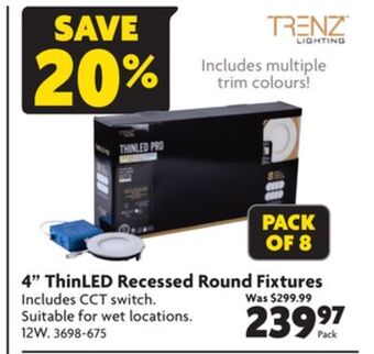 Home Hardware 4 thinled recessed round fixtures offer