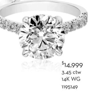 Charm Diamond Chemistry by new brilliance 14k white gold lab grown 3.45ctw diamond ring offer
