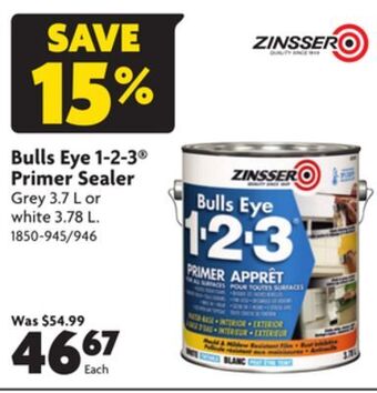 Home Hardware Bulls eye 1-2-3® primer sealer offer