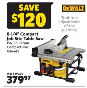 Home Hardware 8-1/4 compact job site table saw offer