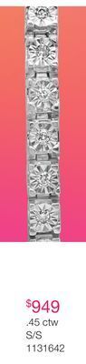 Charm Diamond Sterling silver 0.45ctw diamond tennis bracelet offer