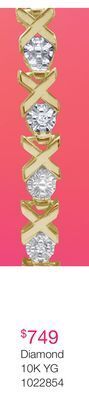 Charm Diamond Yellow gold 0.085ctw diamond bracelet offer