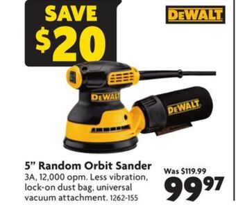 Home Hardware 5 random orbit sander offer
