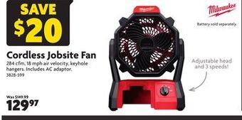 Home Hardware Cordless jobsite fan offer
