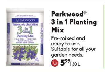 Sheridan Nurseries Parkwood® 3 in 1 planting mix offer