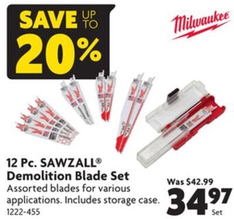 Home Hardware 12 pc. sawzall® demolition blade set offer