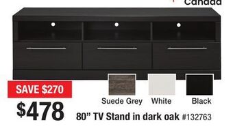 Bad Boy Superstore 80 tv stand in dark oak offer
