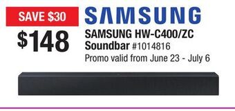 Bad Boy Superstore Samsung hw-c400/zc soundbar offer