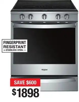 Bad Boy Superstore Whirlpool 6.4 cu. ft electric front control range offer
