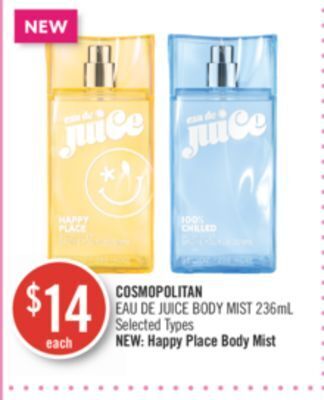 Shoppers Drug Mart Cosmopolitan eau de juice body mist offer