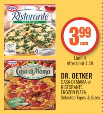 Shoppers Drug Mart Dr. oetker casa di mama or ristorante frozen pizza offer