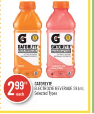 Shoppers Drug Mart Gatorlyte electrolye beverage 591ml offer