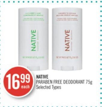 Shoppers Drug Mart Native paraben free deodorant offer