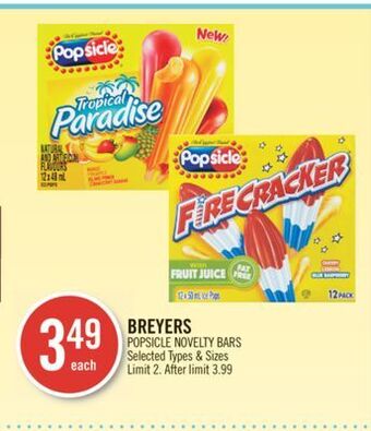 Shoppers Drug Mart Breyers popsicle novelty bars offer