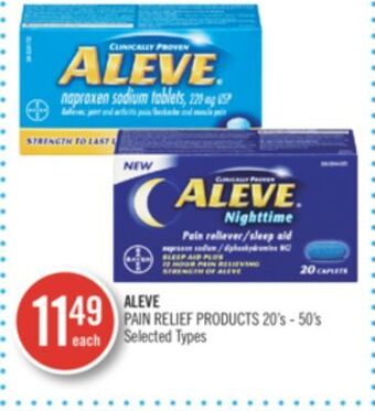 Shoppers Drug Mart Aleve pain relief products offer