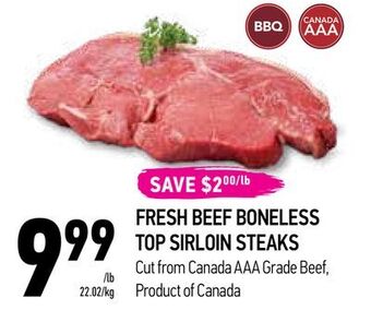 Coppa's Fresh Market Fresh beef boneless top sirloin steaks offer