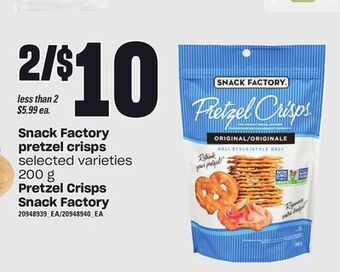 Independent City Market Snack factory pretzel crisps, 200 g offer