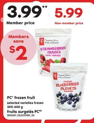 Independent City Market Pc® frozen fruit, 300-600 g offer