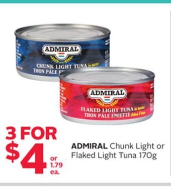 Rexall Admiral chunk light or flaked light tuna offer