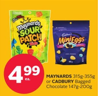 Rexall Maynards 315g-355g or cadbury bagged chocolate 147g-200g offer