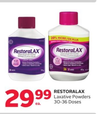 Rexall Restoralax laxative powders offer