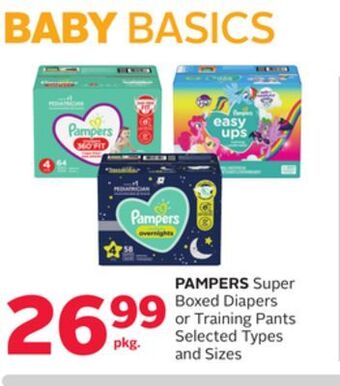Rexall Pampers super boxed diapers or training pants offer