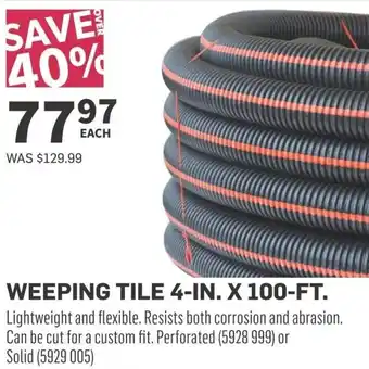 Co-op WEEPING TILE 4-IN. X 100-FT. offer