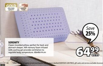 JYSK Serenity scented memory foam pillow offer