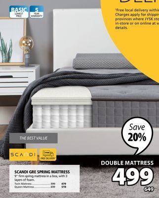 JYSK Scandi gre spring mattress offer