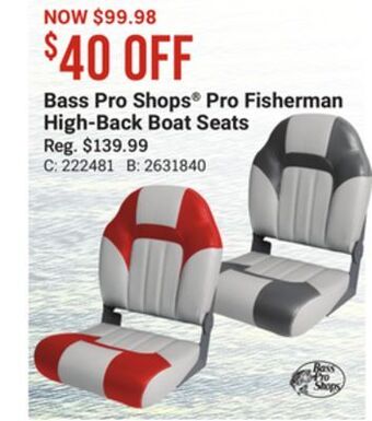 Bass Pro Bass pro shops® pro fisherman high-back boat seats offer