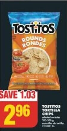 No Frills TOSTITOS TORTILLA CHIPS offer